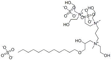 1,13-dihydroxy-3,7,11-tris(2-hydroxyethyl)-3,7,11-trimethyl-15-oxa-3,7,11-triazoniaheptacosane trisulphate Struktur