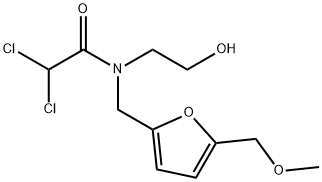 2,2-dichloro-N-(2-hydroxyethyl)-N-[[5-(methoxymethyl)-2-furyl]methyl]a cetamide Struktur