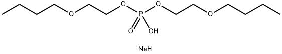 sodium bis(2-butoxyethyl) phosphate Struktur