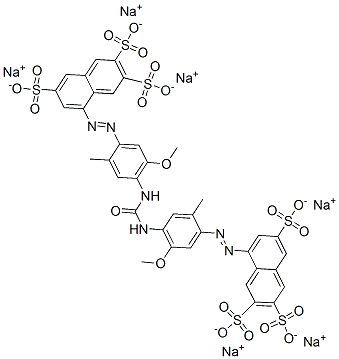 hexasodium 8,8'-[carbonylbis[imino(5-methoxy-2-methyl-4,1-phenylene)azo]]bisnaphthalene-2,3,6-trisulphonate Struktur