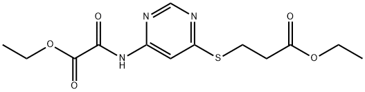 4-Carbethoxy-carbonilamino-6-(gamma-carbethoxypropylthio)-pyrimidine Struktur