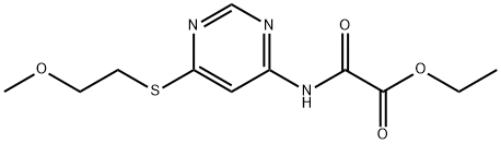 Ethyl ((6-((2-methoxyethyl)thio)-4-pyrimidinyl)amino)oxoacetate Struktur