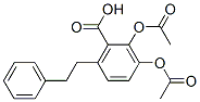 2,3-Bis(acetyloxy)-6-(2-phenylethyl)benzoic acid Struktur