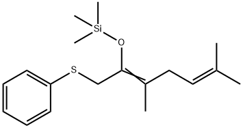 3,6-Dimethyl-2-trimethylsilyloxy-1-phenylthio-2,5-heptadiene Struktur