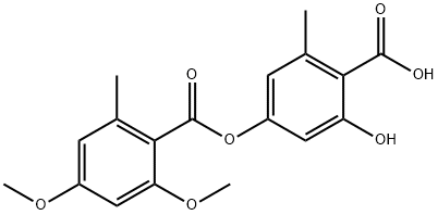 4-(2,4-Dimethoxy-6-methylbenzoyloxy)-2-hydroxy-6-methylbenzoic acid Struktur