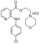 2-((4-Chlorophenyl)amino)-3-pyridinecarboxylic acid 2-(4-morpholinyl)e thyl ester HCl Struktur