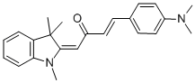 (1E,3E)-4-[4-(DIMETHYLAMINO)PHENYL]-1-(1,3,3-TRIMETHYL-1,3-DIHYDRO-2H-INDOL-2-YLIDENE)BUT-3-EN-2-ONE Struktur