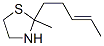 2-methyl-2-[(E)-pent-3-enyl]thiazolidine Struktur