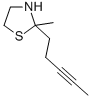 Thiazolidine, 2-methyl-2-(3-pentynyl)- Struktur