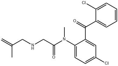 N-(4-Chloro-2-(2-chlorobenzoyl)phenyl)-N-methyl-2-((2-methyl-2-propeny l)amino)acetamide Struktur