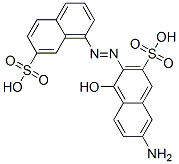 7-Amino-4-hydroxy-3-[(7-sulfo-1-naphtyl)azo]-2-naphthalenesulfonic acid Struktur