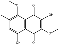 3,8-Dihydroxy-2,5-dimethoxy-6-methyl-1,4-naphthalenedione Struktur