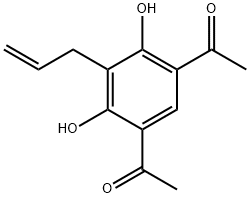 1-(5-ACETYL-3-ALLYL-2,4-DIHYDROXYPHENYL)ETHAN-1-ONE Struktur