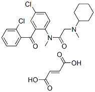 but-2-enedioic acid, N-[4-chloro-2-(2-chlorobenzoyl)phenyl]-2-(cyclohe xyl-methyl-amino)-N-methyl-acetamide Struktur