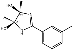 1H-Imidazole-4,5-diol, 4,5-dihydro-4,5-dimethyl-2-(3-methylphenyl)-, cis- (9CI) Struktur