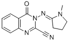 2-Quinazolinecarbonitrile, 3,4-dihydro-3-((1-methyl-2-pyrrolidinyliden e)amino)-4-oxo- Struktur