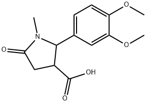 2-(3,4-DIMETHOXYPHENYL)-1-METHYL-5-OXO-3-PYRROLIDINECARBOXYLIC ACID Struktur