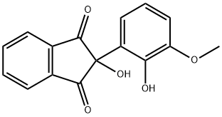 (Hydroxy-2-methoxy-3-phenyl)-2-hydroxy-2-indandione-1,3 Struktur