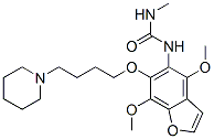 3-[4,7-dimethoxy-6-[4-(1-piperidyl)butoxy]benzofuran-5-yl]-1-methyl-ur ea Struktur