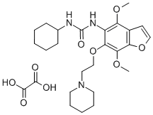 Urea, 1-(4,7-dimethoxy-6-(2-piperidinoethoxy)-5-benzofuranyl)-3-cycloh exyl-, oxalate Struktur