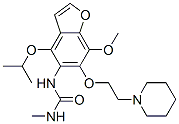 3-[7-methoxy-6-[2-(1-piperidyl)ethoxy]-4-propan-2-yloxy-benzofuran-5-y l]-1-methyl-urea Struktur