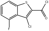 3-chloro-4-fluoro-1-benzothiophene-2-carbonyl chloride Struktur