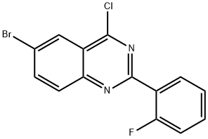 6-BROMO-4-CHLORO-2-(2-FLUORO-PHENYL)-QUINAZOLINE Struktur