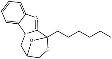 1,4-Epoxy-1H,3H-(1,4)oxazepino(4,3-a)benzimidazole, 4,5-dihydro-1-hexy l- Struktur