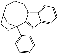 1,4-Epoxy-1H,3H-(1,4)oxazonino(4,3-a)benzimidazole, 4,5,6,7-tetrahydro -1-phenyl- Struktur