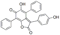 3-(4-Hydroxyphenyl)-4,7-diphenyl-5-hydroxybenzofuran-2,6-dione Struktur