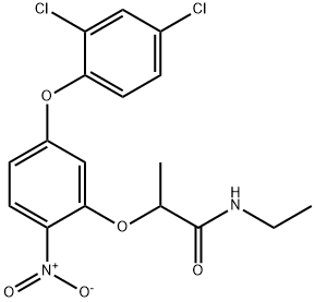 2-[5-(2,4-Dichlorophenoxy)-2-nitrophenoxy]-N-ethylpropionamide Struktur