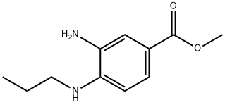 Benzoic acid, 3-amino-4-(propylamino)-, methyl ester (9CI) Struktur