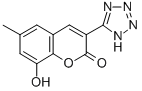 2H-1-Benzopyran-2-one, 8-hydroxy-6-methyl-3-(1H-tetrazol-5-yl)- Struktur