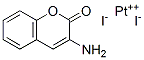 3-aminochromen-2-one, platinum(+2) cation, diiodide Struktur