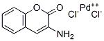 3-aminochromen-2-one, palladium(+2) cation, dichloride Struktur