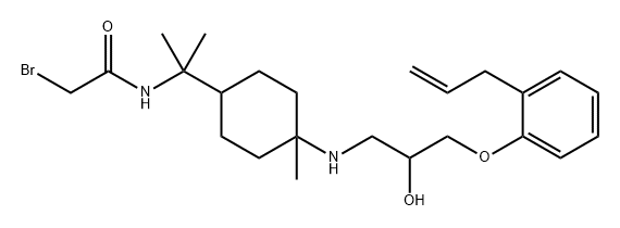 1-(2-allylphenoxy)-3-((8-bromoacetylamino-4-menthane-1-yl)amino)-1-propanol Struktur