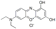 7-(diethylamino)-1,3-dihydroxyphenoxazin-5-ium chloride Struktur