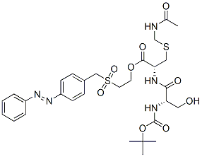 2-[[4-(phenylazo)benzyl]sulphonyl]ethyl S-(acetamidomethyl)-N-[N-(tert-butoxycarbonyl)-L-seryl]-L-cysteinate  Struktur