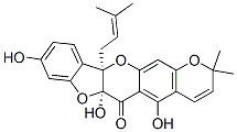 (6aS,11bR)-6a,11b-Dihydro-5,6a,9-trihydroxy-2,2-dimethyl-11b-(3-methyl-2-butenyl)-2H,6H-benzofuro[3,2-b]pyrano[3,2-g][1]benzopyran-6-one Struktur