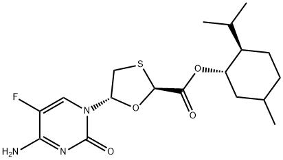 5-Fluoro ent-LaMivudine Acid D-Menthol Ester Struktur