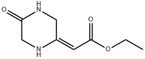 Acetic acid, (5-oxopiperazinylidene)-, ethyl ester, (2E)- (9CI) Struktur