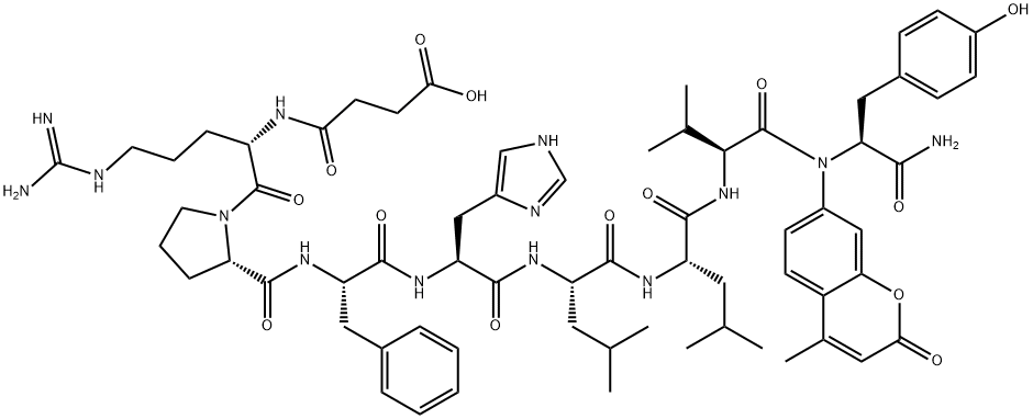 SUC-ARG-PRO-PHE-HIS-LEU-LEU-VAL-TYR-AMC TFA Struktur