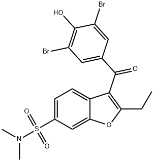 3-(3,5-dibromo-4-hydroxybenzoyl)-2-ethyl-N,N-dimethylbenzofuran-6-sulfonamide Structure