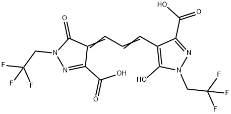 4-[3-[3-carboxy-5-hydroxy-1-(2,2,2-trifluoroethyl)-1H-pyrazol-4-yl]allylidene]-4,5-dihydro-5-oxo-1-(2,2,2-trifluoroethyl)-1H-pyrazole-3-carboxylic acid Struktur