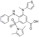 4-anilino-3-(2,5-dimethylpyrrol-1-yl)sulfonyl-5-(thiophen-3-ylmethylam ino)benzoic acid Struktur