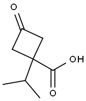 Cyclobutanecarboxylic acid, 1-(1-methylethyl)-3-oxo- (9CI) Struktur