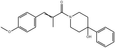 1-(3-(4-Methoxyphenyl)-2-methyl-1-oxo-2-propenyl)-4-phenyl-4-piperidin ol Struktur