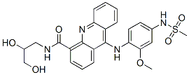 4-Acridinecarboxamide, N-(2,3-dihydroxypropyl)-9-((2-methoxy-4-((methy lsulfonyl)amino)phenyl)amino)- Struktur