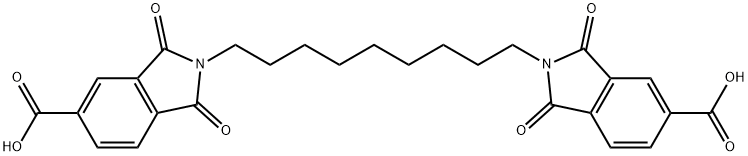 2,2'-(2,2,4-Trimethylhexane-1,6-diyl)bis(1,3-dioxoisoindoline-5-carboxylic acid) Struktur