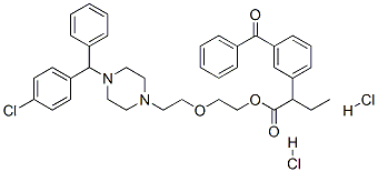 2-[2-[4-[(4-chlorophenyl)benzyl]piperazin-1-yl]ethoxy]ethyl 2-(3-benzoylphenyl)butyrate dihydrochloride  Struktur